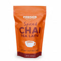 Orange package of Fireside Spiced Chai Tea Latte on a white background