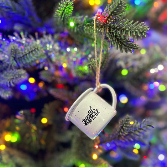 White Vintage Mini Mug Ornament