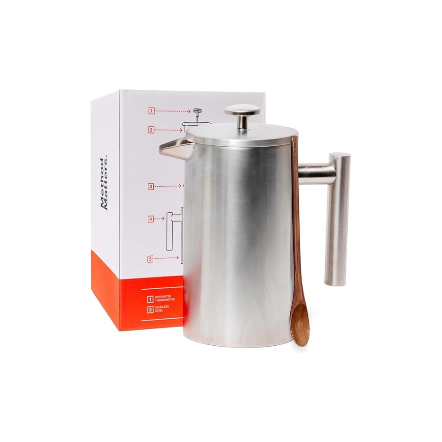 French Press with Thermometer Insulated Stainless Steel Coffee Maker