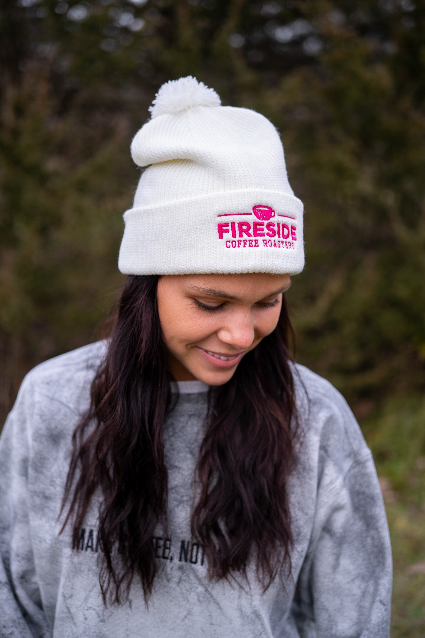 Pom Pom Fireside Logo Beanie