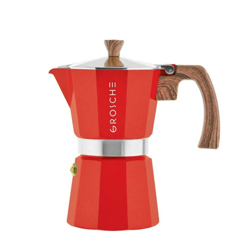 MILANO STONE Stovetop Espresso Maker - Red
