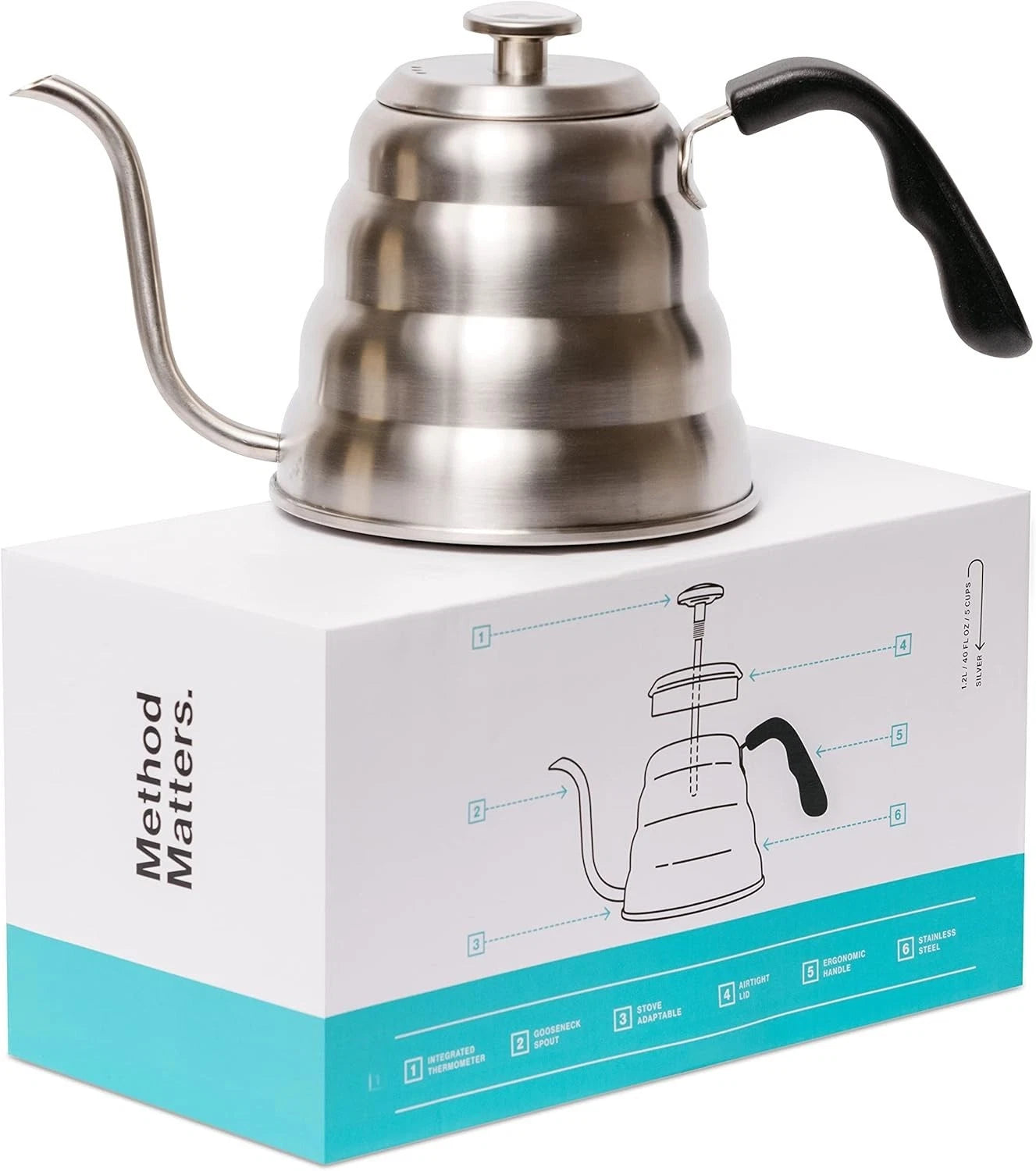 Pour Over Gooseneck Coffee Kettle with Thermometer